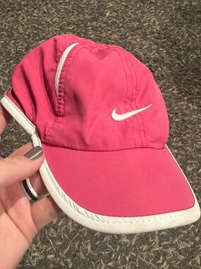 Nike Hot Pink and White Logo Running Cap